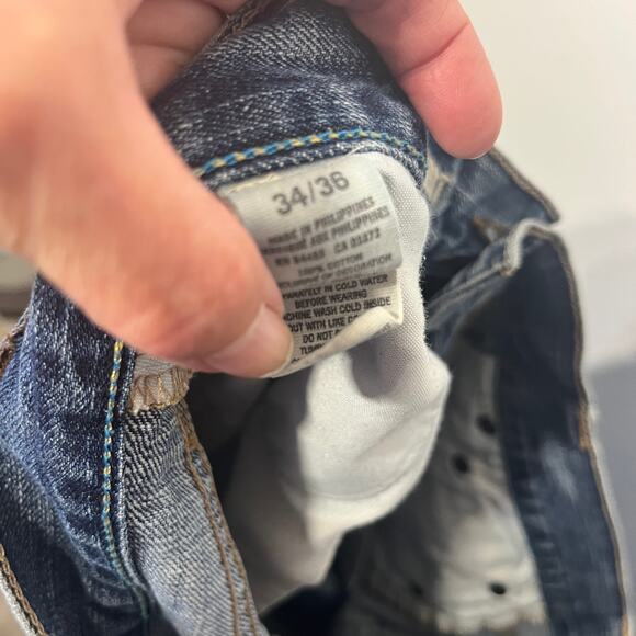 American Eagle Jeans Men Original Boot Distressed Denim Cotton Casual 34/36 - Picture 7 of 7